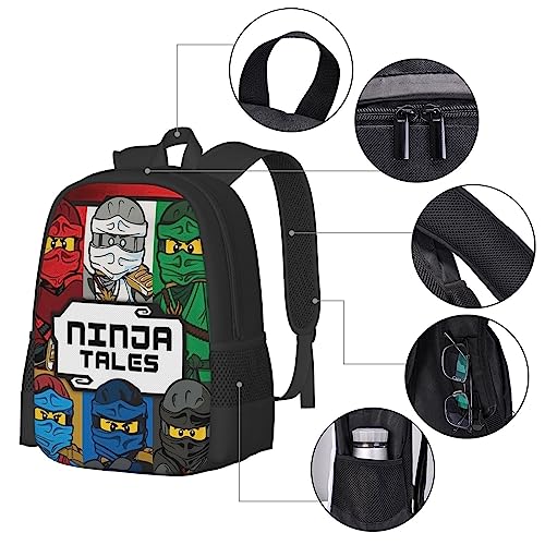 MILX Ninja Anime Backpack 3d Printing Character Pattern Backpack Cartoon Backpack Lightweight Backpack Casual Daypack Ninja Anime Fan Gift