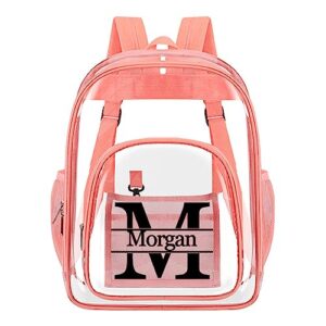 personalized clear backpack with name custom clear bookbag customized any text pvc heavy duty transparent backpack, gifts