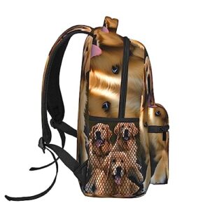 Djnni Golden Retrievers Light Leisure Backpackmulti-Purpose Backpack,Unisex,Suitable For Working Tours Outdoor Activities