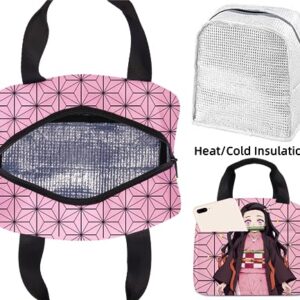 XIXISA 16" Nezuko Laptop Backpack with Lunch Box Bag Anime Shinobu Laptop Backpacks (Nezuko)