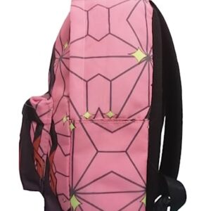 XIXISA 16" Nezuko Laptop Backpack with Lunch Box Bag Anime Shinobu Laptop Backpacks (Nezuko)