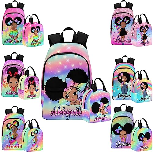 InterestPrint Personalized Back to School Backpack for Girls Custom Princess School Backpack Bags for Daughter Customized Book Bags for Kids Girls