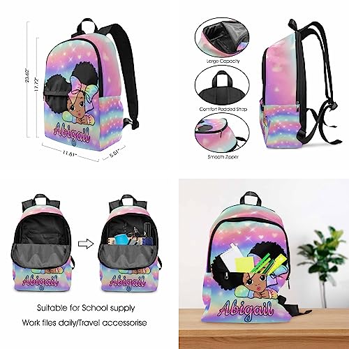 InterestPrint Personalized Back to School Backpack for Girls Custom Princess School Backpack Bags for Daughter Customized Book Bags for Kids Girls