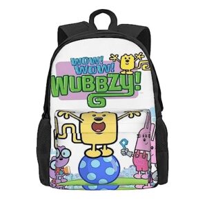 kovos wow! wow! anime wubbzy! laptop bag cartoon backpack casual travel backpacks daypack for men women