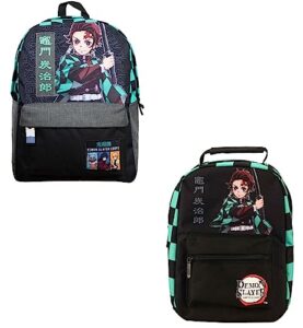 bioworld demon slayer 2-pack tanjiro backpack and lunch bag set
