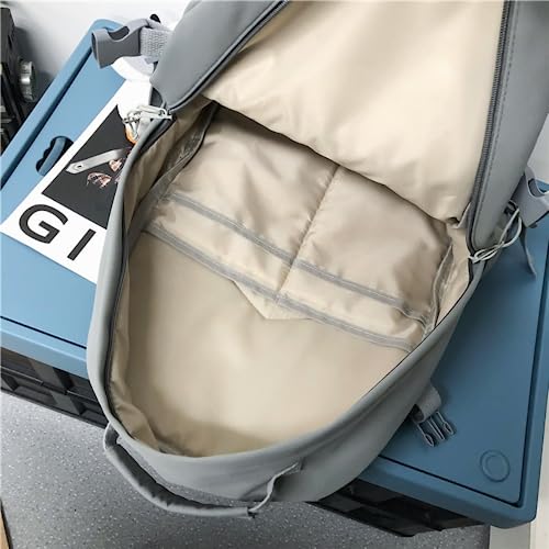 DUNBRI Fashion Men Backpack Waterproof Nylon Rucksack Bag Kawaii Women Bag High Capacity Travel Bag Side Pockets (Blue)