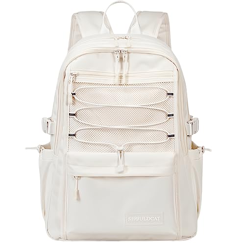 Verdancy Kawaii Backpack for Teens School College Students Travel Checkered Aesthetic Bookbag Schoolbag Casual Daypack (White, Small-Fit 14" Laptop)