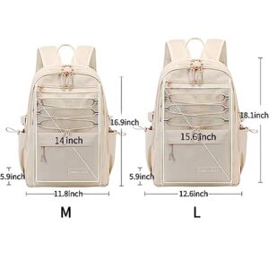 Verdancy Kawaii Backpack for Teens School College Students Travel Checkered Aesthetic Bookbag Schoolbag Casual Daypack (White, Small-Fit 14" Laptop)