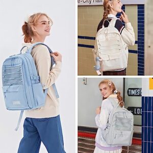 Verdancy Kawaii Backpack for Teens School College Students Travel Checkered Aesthetic Bookbag Schoolbag Casual Daypack (White, Small-Fit 14" Laptop)