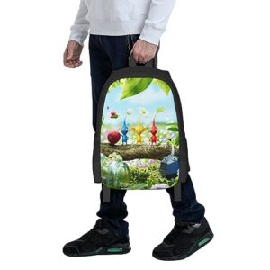 RACEK Lightweight Laptop Backpack Pik-min Rucksack 3D Printed Anime Travel Casual Adjustable Straps Daypack For Men Women