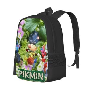 RACEK Fashion Game Pik-min Backpack Cartoon Lightweight Travel Computer Bag Casual Daypack Cute Daybag With Adjustable Straps For Unisex