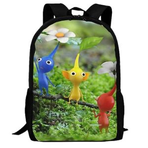 RACEK Durable Anime Backpacks Novelty 3D Printed Laptop Backpack Travel Camping Hiking Daypack Pik-min Shoulders Bag For Men Women
