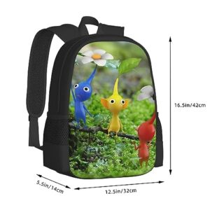 RACEK Durable Anime Backpacks Novelty 3D Printed Laptop Backpack Travel Camping Hiking Daypack Pik-min Shoulders Bag For Men Women