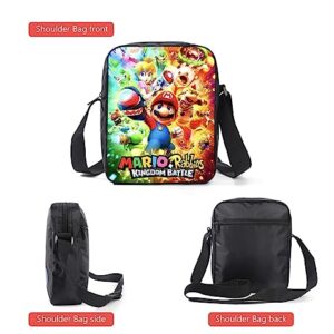 MARALICIA Mario Backpack Set of 3 Lunch Bag, and Pencil Bag Large 16 Inches Anime Cartoon (#17)