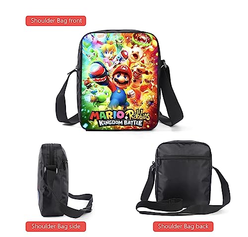 MARALICIA Mario Backpack Set of 3 Lunch Bag, and Pencil Bag Large 16 Inches Anime Cartoon (#17)