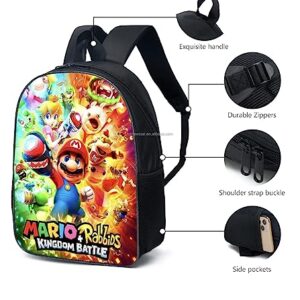 MARALICIA Mario Backpack Set of 3 Lunch Bag, and Pencil Bag Large 16 Inches Anime Cartoon (#17)