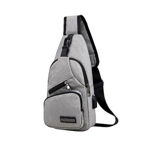 rvkxad crossbody sling bag - waterproof crossbody backpack bag with usb charging port, multipurpose shoulder travel hiking bag (z1 gray)