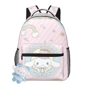 ridd cinnamoroll backpack cinnamoroll anime canvas backpack lightweight casual daypack cartoon fan merchandise travel backpack gift with keychain