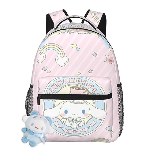 RIDD Cinnamoroll Backpack Cinnamoroll Anime Canvas Backpack Lightweight Casual Daypack Cartoon Fan Merchandise Travel Backpack Gift With Keychain