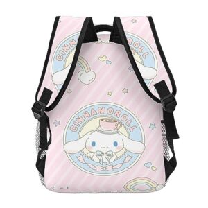 RIDD Cinnamoroll Backpack Cinnamoroll Anime Canvas Backpack Lightweight Casual Daypack Cartoon Fan Merchandise Travel Backpack Gift With Keychain