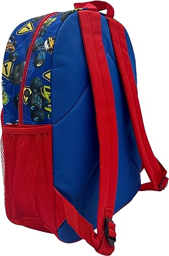 Fast Forward Blaze And The Monster Machines 16" Licensed Cargo School Backpack For Boys (Blue-Red)