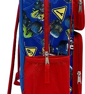 Fast Forward Blaze And The Monster Machines 16" Licensed Cargo School Backpack For Boys (Blue-Red)