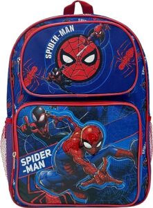 marvel superheroes 16" licensed cargo school backpack for boys (spiderman blue-red)