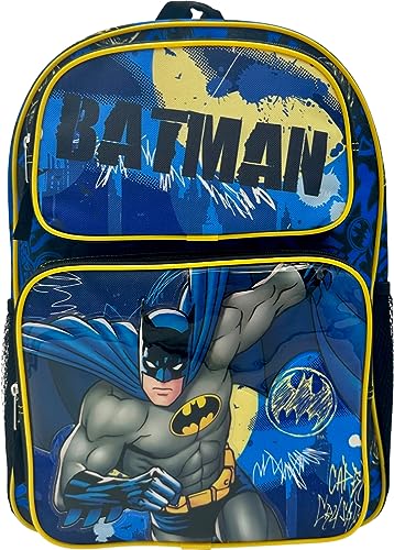 Fast Forward Kid’s Licensed 16” Large School Backpacks with Multiple Pockets (Batman)