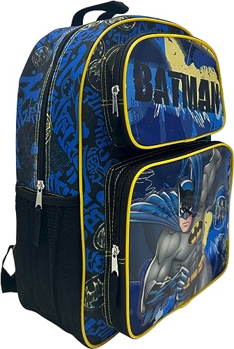 Fast Forward Kid’s Licensed 16” Large School Backpacks with Multiple Pockets (Batman)