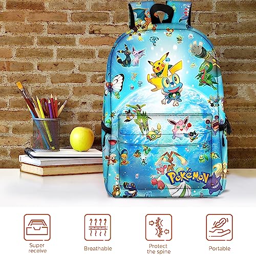 Hlemswpo 3PCS AnimeKids Backpack with Lunch Box,Large-capacity School Backpack,Creative Gifts for Fans,Boys Girls Travel Portable Laptop Bag style-1