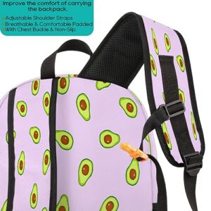 Avocado School Backpacks for Girls Boys Teens Students,Green-Avocado Stylish College Backpack Book Bag With Chest Strap,Waterproof Travel Backpacks for Women Men