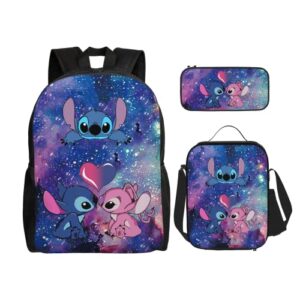 zinsan 3 pcs backpack school bookbag backpack with lunch bag pencil bags for teen girls students