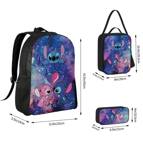 ZINSAN 3 PCS Backpack School Bookbag Backpack With Lunch Bag Pencil Bags for Teen Girls Students