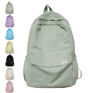 difa backpack, difa’s bear plain backpack, sage green backpack kawaii cute backpack large capacity casual aesthetic backpack