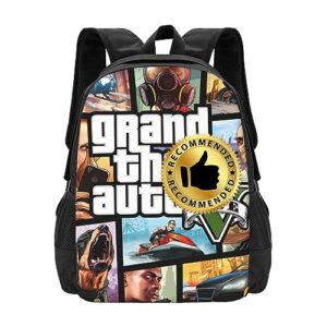 3d printed grand game theft adventure auto v backpack fashion lightweight laptop backpacks casual daypack travel casuall bag for women men