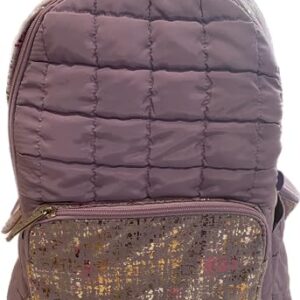 Bari Lynn Lavender Quilted Backpack with Irredescent Accents