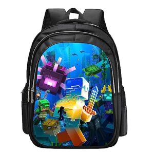mine game craft backpack lightweight canvas travel backpack gift anime cartoon 3d print laptop bag for sports hiking work casual daypack gifts