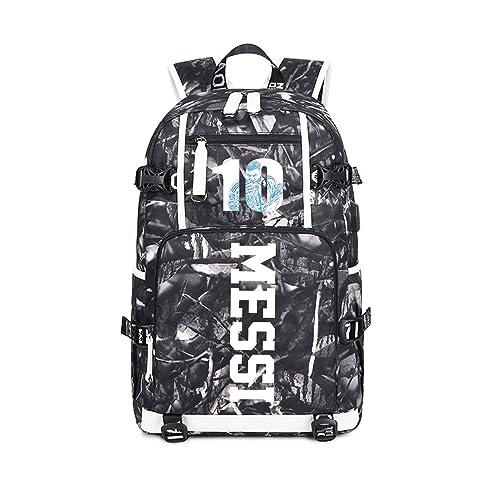 Soccer Superstar M-essi 10 Multifunctional Laptop Backpack Teenage Travel Backpack Fans Waterproof Schoolbag (D3)