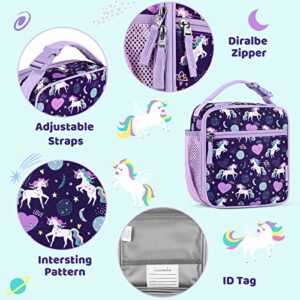 Choco Mocha 17 inch Purple Unicorn Backpack + Lunch Bag + Pencil Bag