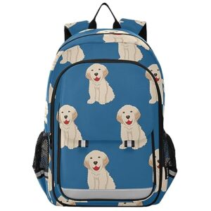mchiver labrador golden retriever dog backpack for school lightweight student bookbags with chest strap causal daypacks rucksack for kid boy girl 17.7 inch