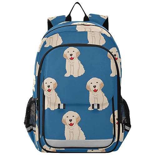 MCHIVER Labrador Golden Retriever Dog Backpack for School Lightweight Student Bookbags with Chest Strap Causal Daypacks Rucksack for Kid Boy Girl 17.7 Inch