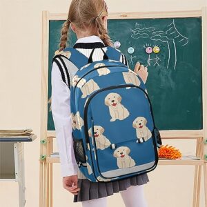 MCHIVER Labrador Golden Retriever Dog Backpack for School Lightweight Student Bookbags with Chest Strap Causal Daypacks Rucksack for Kid Boy Girl 17.7 Inch