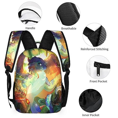 JAYWIS Fire Wings Dragon Backpack Large Capacity Laptop Bags Lightweight Multifunction Daypack for Daily/Work/Sport