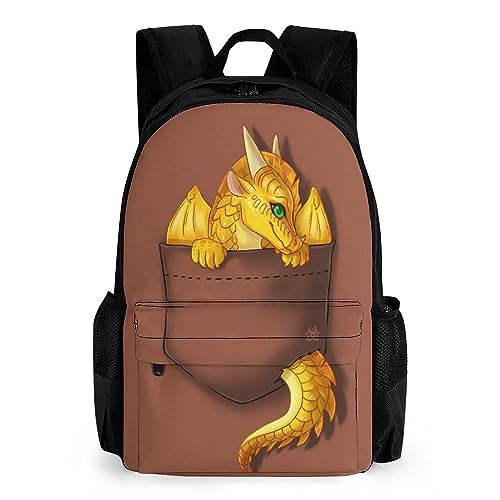 JAYWIS Fire Wings Dragon Backpack Large Capacity Laptop Bags Lightweight Multifunction Daypack for Daily/Work/Sport