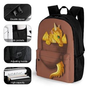 JAYWIS Fire Wings Dragon Backpack Large Capacity Laptop Bags Lightweight Multifunction Daypack for Daily/Work/Sport