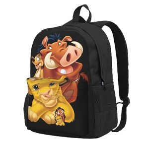 atgzfdr lion adult backpack anime computer bag hiking bookpack schoolbag for adult men women black one size¡­