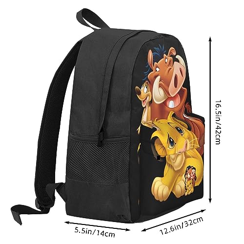 atgzfdr Lion Adult Backpack Anime Computer Bag Hiking Bookpack Schoolbag For Adult Men Women Black One Size¡­