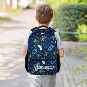 CUSPCOD Personalized Gamer Backpack for Boys, 16 Inch Gaming Backpacks for School, Cool, Adjustable Straps, Durable, Lightweight, Large Capacity Bookbag for Kids