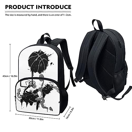 Basketball Player Work Backpack for Men Women Travel Backpack with Compartments Special Hiking Backpack Men Extra Large Capacity College Student Backpack for Boys Back To School Accessories Keychain