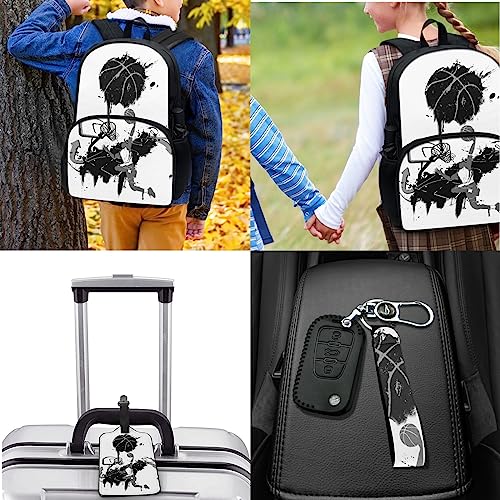 Basketball Player Work Backpack for Men Women Travel Backpack with Compartments Special Hiking Backpack Men Extra Large Capacity College Student Backpack for Boys Back To School Accessories Keychain